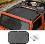 Voodonala for Jeep JK Sunshade Mesh Sun Shade Bikini Top for 2007-2018 Jeep Wrangler JK JKU 2 Door & 4 Door, Plain Black