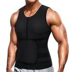 Wonderience Neoprene Sauna Suit for Men Waist Trainer Vest Zipper Body Shaper with Adjustable Tank Top