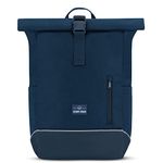 Johnny Urban Bike Pannier Bag for Bicycles Blue - Robin Medium Bike - 2 in 1 Cycling Roll Top Backpack & Rear Rack Bag - Cycle Rucksack - Water-Repellent