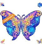 UNIDRAGON Original Wooden Jigsaw Puzzles - Intergalaxy Butterfly, 306 pcs, King Size 16.1"x11.8", Beautiful Gift Package, Unique Shape Best Gift for Adults and Kids