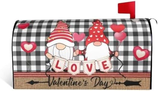 Valentines Day Mailbox Cover Standard 18 X 21 Inch Valentine Mailbox Cover Magnetic Waterproof Post Wraps Gnome Valentine Decoration Box Cover for Outdoor Yard Valentines Decorations