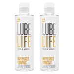 Lube Life Water Based Personal Lubricant, Lube for Men, Women & Couples, Non-Staining, 2 x 8 Fl Oz (480 mL)