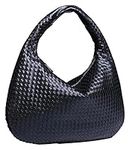 Hobo Bags for Women Woven Bag Crossbody Satchel Bag Woven Tote Bag Handmade Woven Purses Tote Handbag 2023 (Color : Black)