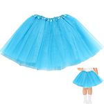 AISOO Girls Tutu Skirts Toddler Kids Princess Dress Ruffle Tiered Ballet Dance Performance Tulle Costumes for Christmas Halloween New Year Birthday Theme Party Holiday Wedding Daily Wear, Blu Cielo