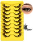 Cat Eye Lashes Natural Look Eyelashes Fluffy False Lashes Mink Wispy Fake Eyelashes Fox Eye Strip Lashes Pack 9 Pairs by Zegaine