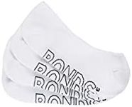 Bonds Women's Logo Light Liner Socks (4 Pack), White, 3-8