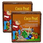 Nalla Coconut Industry Cocopeat Block | Agropeat Block 10 Kgs (Pack of 2) - Expands Up to 150 litres of Coco Peat Powder for All Seeds and Plants - Export Quality