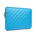 RAINYEAR 11 Inch Laptop Sleeve Diamond PU Leather Case Protective Shockproof Water Resistant Cover Carrying Bag Compatible with 11.6'' MacBook Air Surface for 11" Notebook Computer Chromebook (Blue)