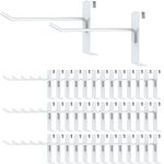 BeapTcely 50 Pieces Gridwall Hooks Gridwall Panel Hooks Metal Gridwall Hanging Hangers Gridwall Accessories Gridwall Pegs for Retail Shop Display Trade Garage Storage (White, 8 Inch)