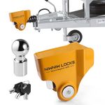 NiwNiw Heavy Duty Trailer Hitch Lock with Forged Steel Safety Ball Ifor Williams Knott Avonride 50mm Head (575003/575004/575005/575008),High Security Anti-Theft Caravan Tow Bar Coupling Lock