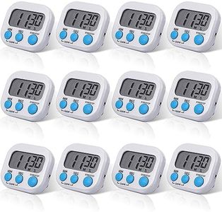 Weewooday 12 Pcs Digital Kitchen Magnetic Timer Bulk Classroom Count up Countdown Timer Large Digits Egg Timer Loud Alarm Cute Desk Stopwatch Timer for Teacher Kids Cooking Office (Stylish Style)
