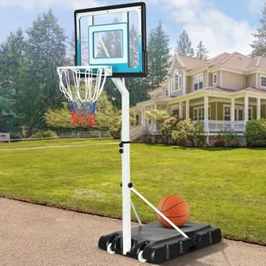 DWVO Pool Basketball Hoop, 4.1-5.7ft Easy Adjustable Basketball Goal, Portable Poolside Basketball Hoop & Goal System for Various Ages Indoor Outdoor