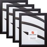 Craig Frames Economy, 8.5x11 Picture Frame, Ebony Black, Set of 4