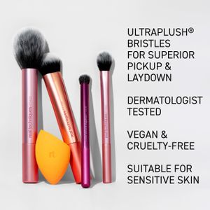 Real Techniques Everyday Essentials Makeup Brush & Sponge Kit – 5-Piece Set