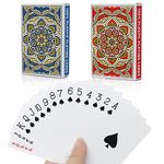 Waterproof Plastic Playing Cards,Decks of Cards 2 Pack, for Magic Props, Pool Beach Water Card Games (Bridge Size:3.43inch*2.24inch)