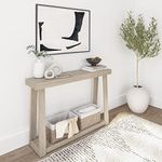 Plank+Beam Solid Wood Console Table with Storage, 46.25 Inch, Sofa Table with Shelf, Narrow Entryway Table for Hallway, Behind The Couch, Living Room, Foyer, Easy Assembly, Seashell