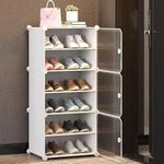 AYSIS DIY Shoe Rack Plastic Shoe Rack for Home Plastic Shelves Household, Shoe Rack with Door Outdoor for Heels/Shoes for Entryway,Hallway,Bedroom Living Room and Office (White, 6-SHELF-3-DOOR)