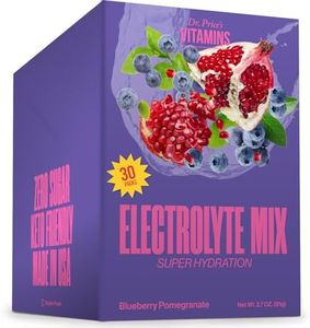 Electrolytes Powder Packets - Electrolytes No Sugar - Hydration Packets - Electrolyte Mix - Keto Electrolytes - Fasting Electrolytes - Water Enhancer, No Tablets - 30 Packets Blueberry-Pomegranate