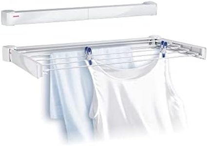 Leifheit Telegant 30 Protect Wall Dryer, Foldable Clothes Drying Rack with 5 x 60 cm Bars, Robust Clothes Rack for Indoor and Outdoor, 3m Drying Space