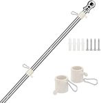 GLORYA 5ft Flag Pole - 1" American Flag Pole Kit for Outdoor - House Tangle-Free Flagpole with Clips - Stainless Steel Spinning Flag Pole for Residential and Commercial