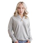 Zenulove Viscose Shawl Collared Sweaters for Women Dressy Sweatshirts for Women Raglan Elbow Patch Pullover Oversized Sweater, Gray, S