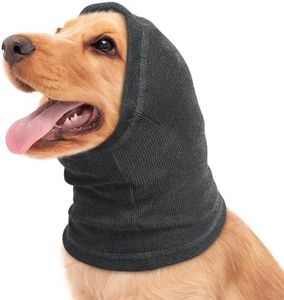 BRKURLEG Quiet Ears for Dog, Dog Ear Muffs for Noise Protection,Knitted Dog Winter Hats, Dog Calming Hoodie, Pet Cats and Dogs Grooming Bathing Calming Drying Ear Muffs (Grey, L)