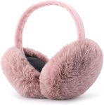 THE DDS STORE Ear Muffs for Women - Winter Ear Warmers - Soft & Warm Cable Knit Furry Fleece Earmuffs - Ear Covers for Cold Weather (Dark Pink)