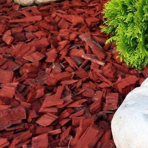 PSB Copeaux de bois rouge pour décoration de jardin