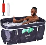 HAWWWY Portable Tub for Adults - Japanese Style Tub for Adults - Inflatable and Lightweight - Collapsible Bathtub for Elderly - Space-Saving Foldable multi-use Ice Bath - Black, 47.2Lx19.6Wx21.6H In