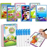 TheLittleOnes Magic Water Book - Magic Book for Kids,Colouring Books Doodle,Reusable Painting Drawing Pad, Educational Learning Toys for Kids Age 3+ Years [Complete Set of 6 Magic Book & 6 Magic Pen]