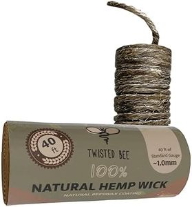Twisted Bee 100% Natural Hemp Wick with Natural Beeswax Coating (40ft Standard Self Dispensing)