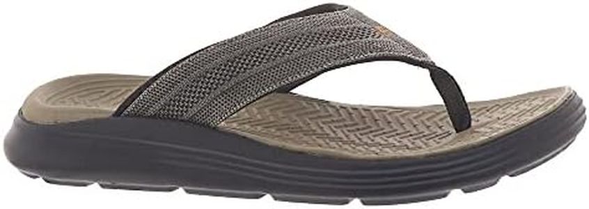 Skechers USA Men's Thong Sandal Flip-Flop, Light Brown, 10