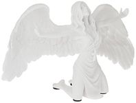 Design Toscano PD2704 Pray for Peace Angel Figurine Statue, 23 cm, Bonded Marble Polyresin, White