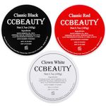 CCbeauty Clown Makeup Kit, Red White Black Face Paint(315g), Professional Face Painting Kit, Oil Based Body Paint For Adults Kids, SFX Makeup Kit For Halloween Pennywise Joker Skeleton Costume Cosplay