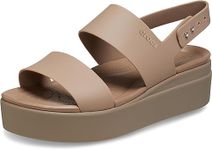 Crocs Women's Brooklyn Low Wedges, Platform Sandals, Latte/Mushroom, 11