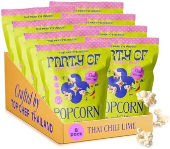 Party of Thai Chili Lime Popcorn Snack – Savory Citrus Heat with Spicy Kick – Gluten-Free, Veggie-Based, Healthy Snack – Individually Wrapped for Easy Snacking – Full Size Box of 8 – Chili Lime