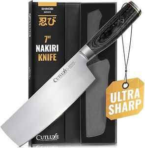 Cutluxe Nakiri Knife – Ultra Sharp 7" Vegetable Japanese Knife for Chopping, High Carbon Stainless Steel Blade, Full Tang Pakkawood Handle – Shinobi Series