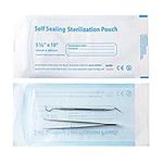 Annhua 5.3 x 11" Self-Sterilization Pouches 100 PCS Self Seal Sterilizer Bags, Used for Dentist Tools, Beauty Toolkits and Nail Tools