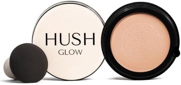 Hush Glow™ Foundation Cushion SPF 30–Skincare-Infused Lightweight Foundation Mushroom Applicator for Mature Skin,Hyaluronic Acid & Peptides, Buildable Natural Coverage, Non-Cakey Finish (Honey Almond)