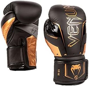 Venum Unisex Adult Elite Evo Boxing Gloves, Black/Bronze, 12oz US