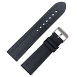 MARATHON Vulcanized Rubber Watch Band/Strap (22 mm, Black)
