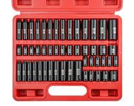 SEKETMAN 50-Piece 1/4" Inch Drive Deep And Shallow Impact Socket Set, SAE/Metric(5/32-Inch to 9/16-Inch and 4-15mm),CR-V~50BV30