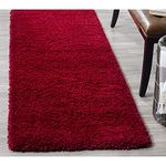 imsid Polyester Anti Slip Shaggy Fluffy Fur Rugs and Offices, Kitchens, Bedroom, Living Room and Cabins (1.5x3 feet, red)