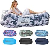 AlphaBeing Inflatable Lounger Air Sofa, Portable Inflatable Couch Mesh Hollow Air Hammock Anti Leakage Air Chair for Outdoor Camping Hiking Beach Traveling Music Festivals Backyard, Urban Camo