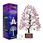 JD FRESH 7 Chakra Crystal Tree/Showpiece Crystal Tree for Good Luck and Positive Energy/Showpiece for Living Room/Gemstone Tree/Natural Healing Gemstones Money Tree/Spiritual Gift (Rose Quartz)