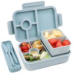 Bugucat Bento Lunch Box 1300ML,Kids Lunch Box Bento Boxes with 4 Compartments Cutlery,Leak-Proof Lunchbox Snack Boxes for Kids Adult,Kids Lunch Box with Compartments for School Kindergarten Office