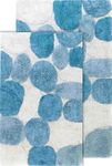 Chesapeake 2-Piece Pebbles 21-Inch by 34-Inch and 24-Inch by 40-Inch Bath Rug Set, Aquamarine