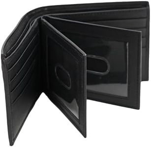 AG Wallets Bifold Leather Wallet for Men - Men’s Wallet with Double Center Flap & 3 ID Windows - Compact Wallet for Men - Cash Wallet with 12 Card Slots & 2 Billfold Compartments - Black