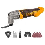 INGCO 20V Cordless Multi-Tool (Body Only) Oscillating Multitool 5000-20000RPM with 8Pcs Accessory Kit for Sanding, Sawing, Cutting CMLI2022