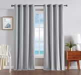 Nautica Home – Providence Ultimate Blackout Classics Curtains and Drapes | Thermal Privacy Drapes Bedroom or Living Room Curtains | Set of 2 Textured Panels | 52" x 63" | Light Grey